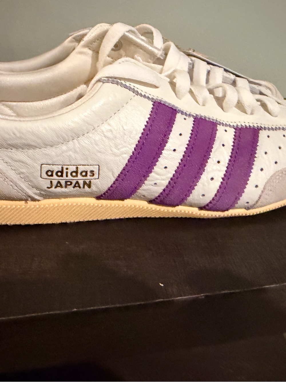 adidas Japan W Leather Sneakers in White/Purple Brand new with tags women’s 11.5 - Picture 2 of 9